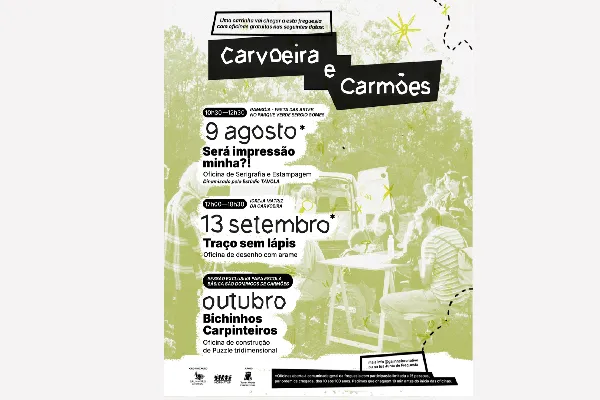 Evento - Oficinas Criativas Rambóia  - Parque Verde Sergio Gomes | Igreja Matriz de Carvoeira | Escola Básica São Domingo de Carmões | UF Carvoeira e Carmões| Torres Vedras| Oeste - 9 de agosto de 2026 das 10:30 as 12:30