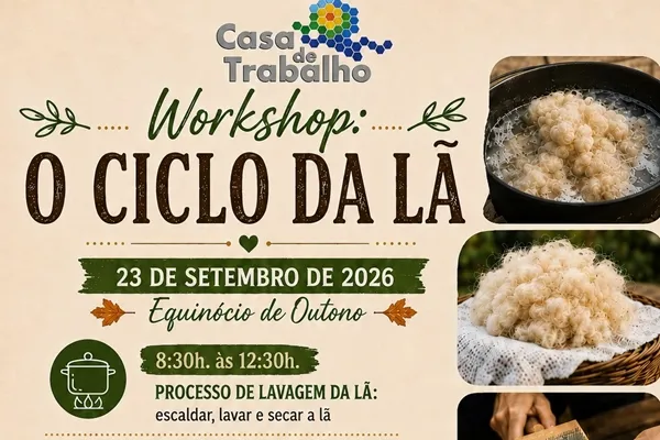 Evento - WORKSHOP CICLO DA LÃ - Facilities of the Casa de Trabalho de Nordeste| Nordeste| Região Autónoma dos Açores - 23 de setembro de 2026 das 08:30 as 17:00