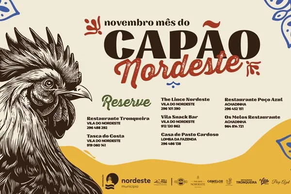 Evento - NOVEMBRO MÊS DO CAPÃO - Nordeste| Nordeste| Região Autónoma dos Açores - domingo, 1 de novembro de 2026