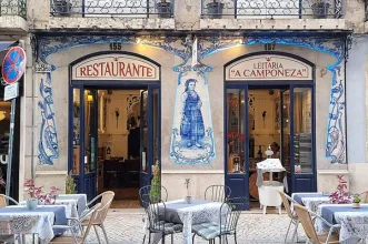Point of Interest - Painel de azulejos na fachada da Leitaria "A Camponesa" - Santa Maria Maior| Lisboa| Área Metropolitana de Lisboa| Portugal