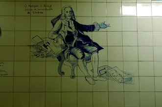 Local - Azulejos na Estação de Metro do Marquês de Pombal - Santo António| Lisboa| Área Metropolitana de Lisboa| Portugal