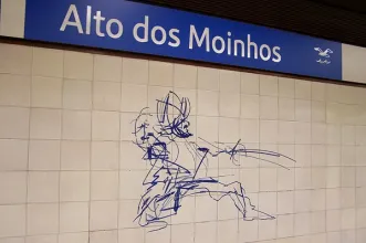 Local - Azulejos na Estação de Metro do Alto dos Moinhos - São Domingos de Benfica| Lisboa| Área Metropolitana de Lisboa