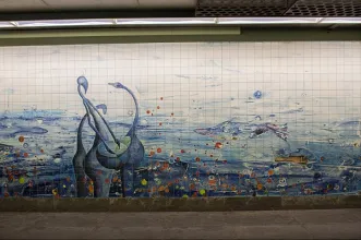 Local - Azulejos na Estação de Metro do Oriente - Parque das Nações| Lisboa| Área Metropolitana de Lisboa